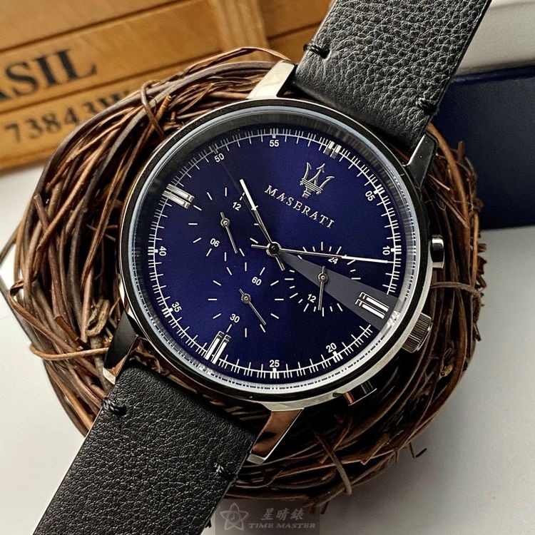MASERATI手錶,編號R8871630002,42mm黑錶殼,深黑色錶帶款◉20A004